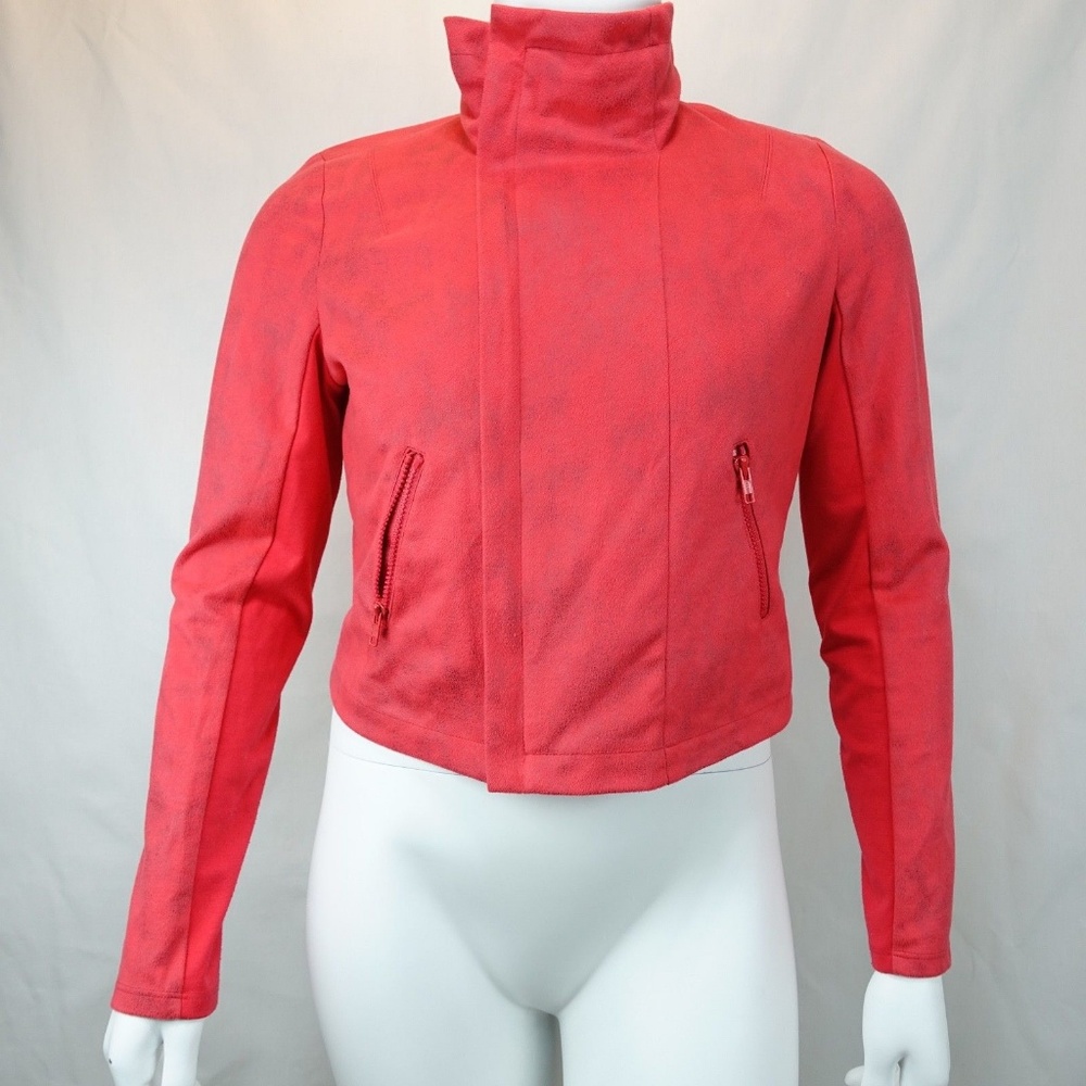 R&R Salmon Pink Cropped Motorcycle Jacket - Picture 5 of 7